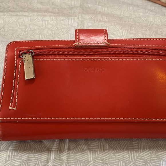 Fossil Red Leather (6") Organizer Wallet With Pen Holder & Silver Accents - Picture 15 of 16